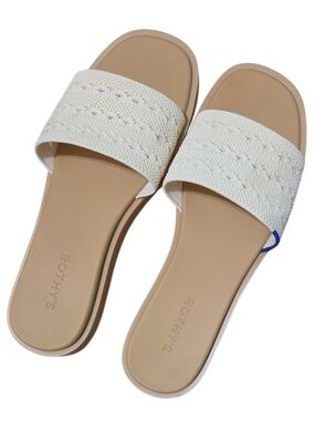 Rothy's White Knit Slide Sandals - Women's Comfortable Slip-On